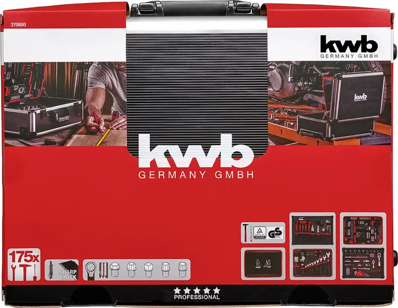 Gereedschapskoffer 175-delig in Aluminium-case met Trolley de KWB, Noir – image du produit 3 sur 3