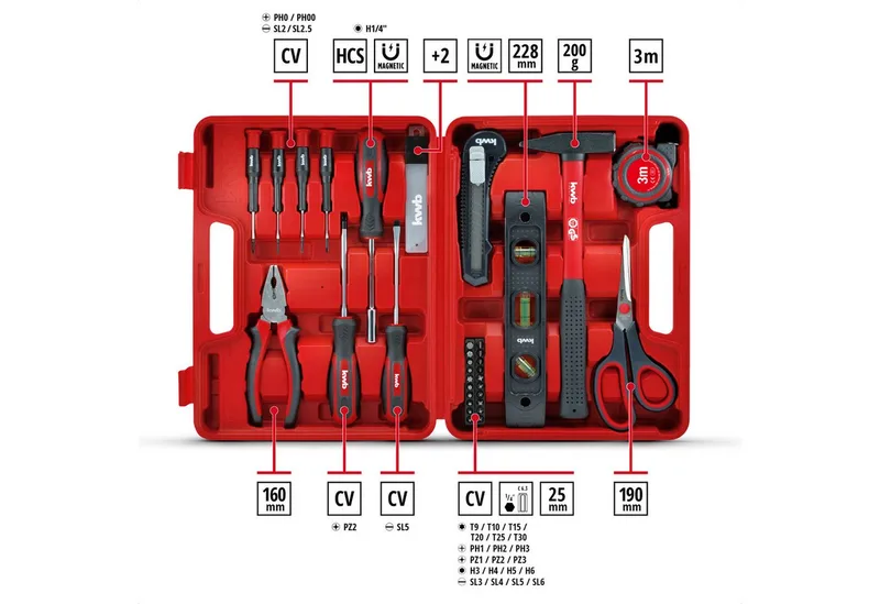 kwb 370610 Mallette à outils équipée 35 pièces (l x H x P) 31.5 x 24 x 8.3 cm de KWB – image du produit 2 sur 5