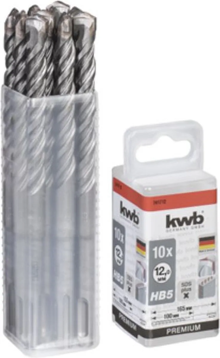 Hamerboor Ø 12 mm - 165 / 100 - SDS Plus - Premium - Koker 10 stuks de KWB – image du produit