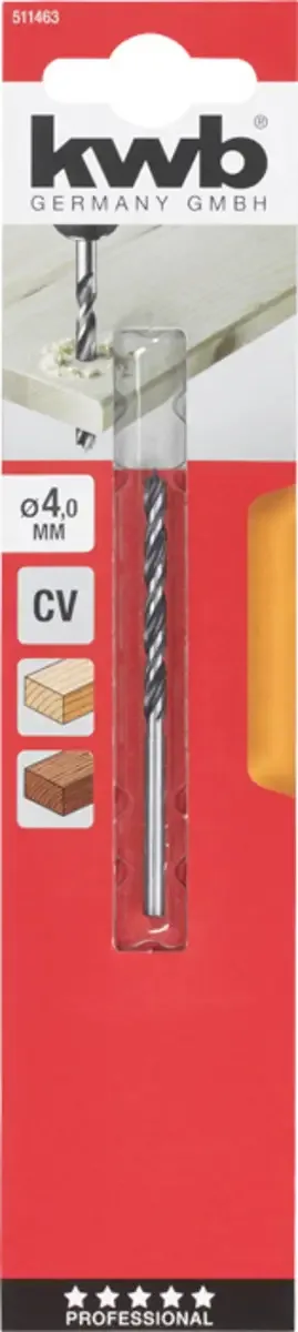Houtspiraalboor op Kaart - 4 mm de KWB – image du produit 3 sur 3