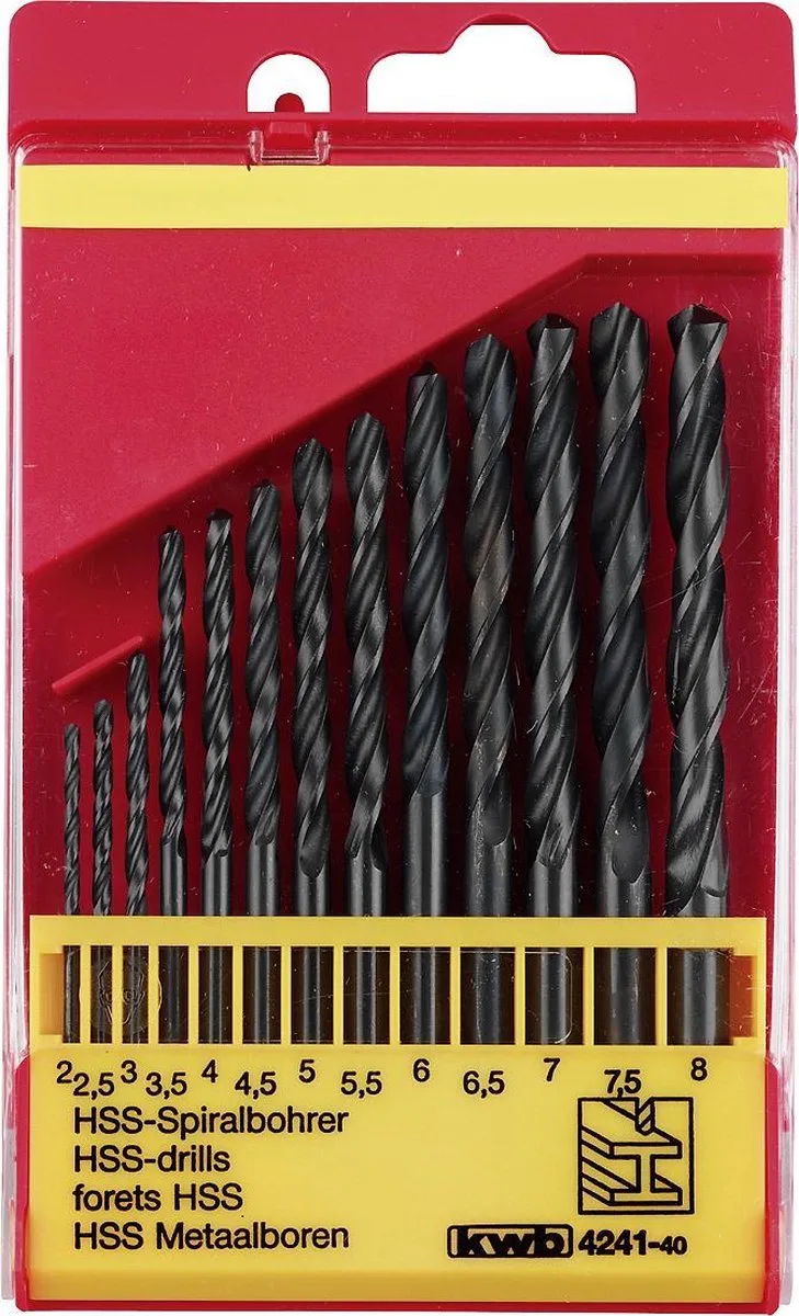 HSS Borenset - 2-8 mm - 13-D -elig van KWB – productafbeelding