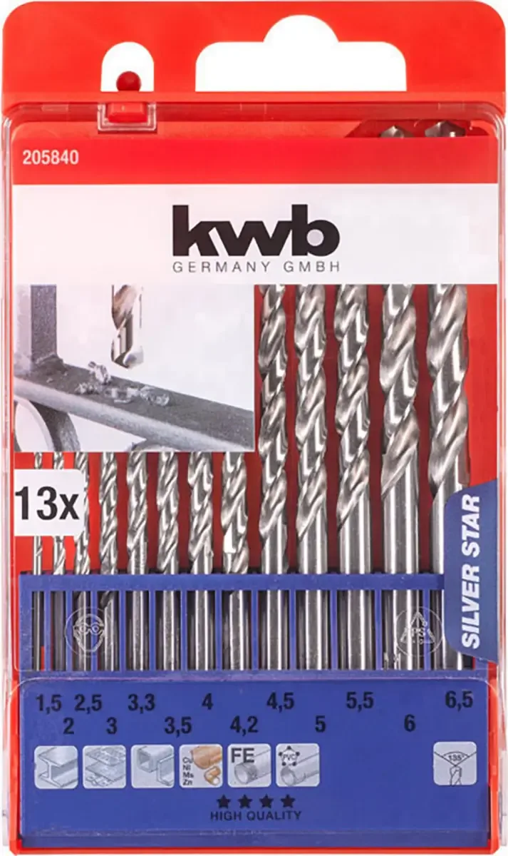 HSS Silverstar Borenset - 13-D -elig 1,5-6,5 mm by KWB – product image 3 of 3