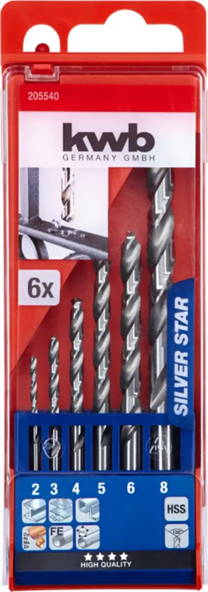 HSS Silverstar Borenset - 2-8 mm - 6-delig by KWB – product image 3 of 3