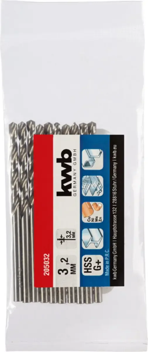 HSS spiraalboor Ø 3.2 x 64 mm - HSS G+ - 205032 by KWB – product image 2 of 2