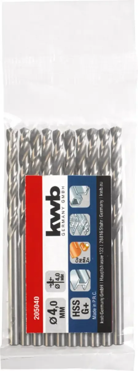 HSS spiraalboor Ø 4.0 x 64 mm - HSS G+ - 205040 de KWB – image du produit 2 sur 2