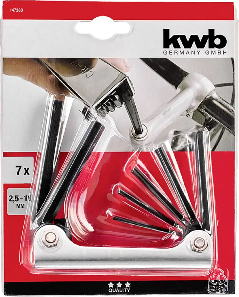 Inbussleutel 2 mm, 2.5 mm, 3 mm, 4 mm, 5 mm, 6 mm, 8 mm, 10 mm 7-delig de KWB, Kleurloos – image du produit 3 sur 3