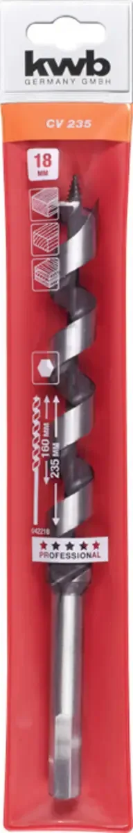 kwb 042218 Auger-borr 1 st 18 mm Total längd 235 mm Sexkant 1 st von KWB – Produktbild 2 von 2