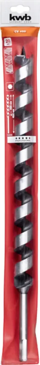 kwb 042428 Slangenboor 1 stuks 28 mm Gezamenlijke lengte 460 mm Zeskant 1 stuk(s) fra KWB – produktbillede 2 af 2