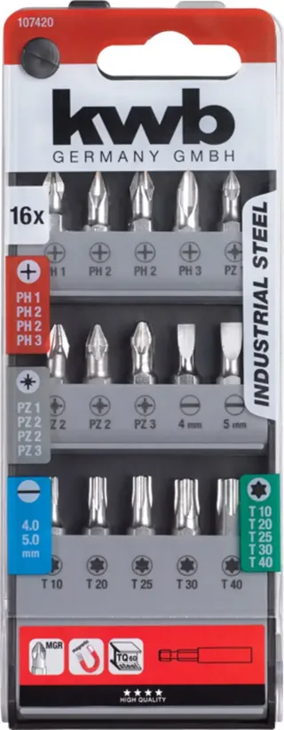 kwb 107420 Bit-Set 16teilig Haltefunktion von KWB – Produktbild 3 von 3