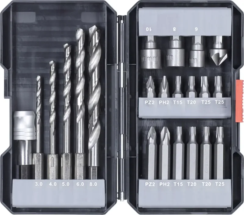 kwb 108805 22teilig Bohrer- und Bit-Sortiment Metall 3 mm, 4 mm, 5 mm, 6 mm, 8 mm de KWB – image du produit 1 sur 2