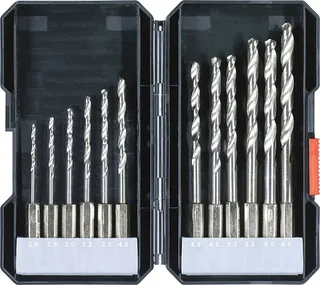 kwb 108810 HSS Metall-Spiralbohrer-Set 12teilig 2 mm, 2.5 mm, 3 mm, 3.2 mm, 3.5 mm, 4 mm, 4.5 mm, 4.8 mm, 5 mm, 5.5 mm, 6 mm, 6.5 mm DIN 338 1/4 (6.3 mm) 12 St. de KWB – image du produit 1 sur 3