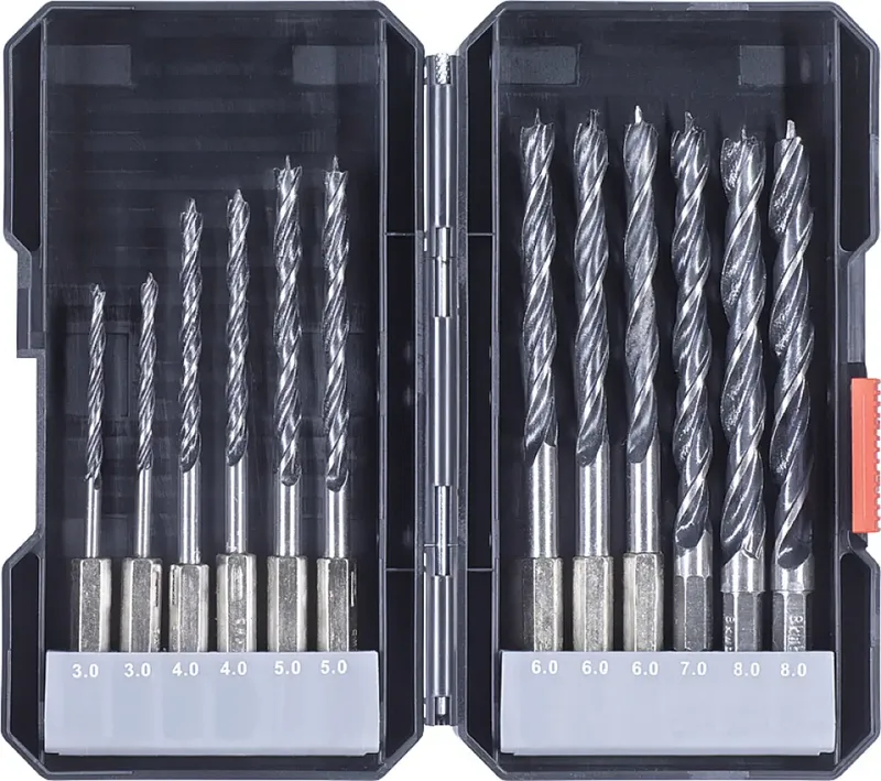 kwb 108830 Holz-Spiralbohrer-Set 12teilig 3 mm, 4 mm, 5 mm, 6 mm, 7 mm, 8 mm Schnellspannbohrfutter, Zahnkranzbohrfutter 12 St. de KWB – image du produit 1 sur 3