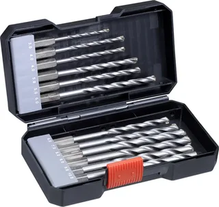 kwb 108840 Werkzeugstahl Stein-Spiralbohrer-Set 12teilig 4 mm, 5 mm, 6 mm, 8 mm, 10 mm, 3 mm, 9 mm Zylinderschaft 1 Set von KWB – Produktbild 1 von 2