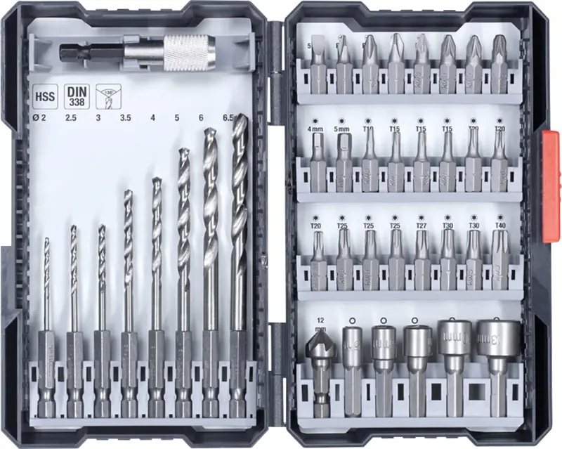 kwb 108910 39teilig Bohrer- und Bit-Sortiment Metall 2 mm, 2.5 mm, 3 mm, 3.5 mm, 4 mm, 5 mm, 6 mm, 6.5 mm von KWB – Produktbild 1 von 2