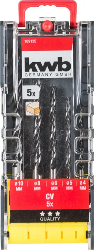 kwb 109156 HSS Bohrer-Set 3teilig 3 mm, 4 mm, 5 mm, 6 mm, 8 mm DIN 338 Zylinderschaft 3 St. fra KWB – produktbillede 3 af 3