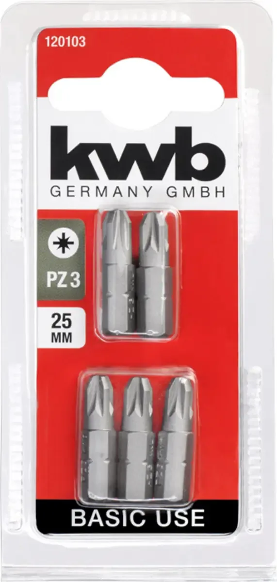 kwb 120103 Kreuzschlitz-Bit Antrieb: 1/4 (6.3 mm) Abtrieb: Kreuzschlitz Pozidriv PZ 3 25 mm från KWB – produktbild 3 av 3