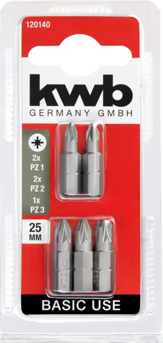 kwb 120140 Kreuzschlitz-Bit 5teilig van KWB – productafbeelding 3 van 3