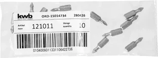 kwb 121011 Kreuzschlitz-Bit Antrieb: 1/4 (6.3 mm) Abtrieb: Kreuzschlitz Phillips PH 1 25 mm by KWB – product image 3 of 3