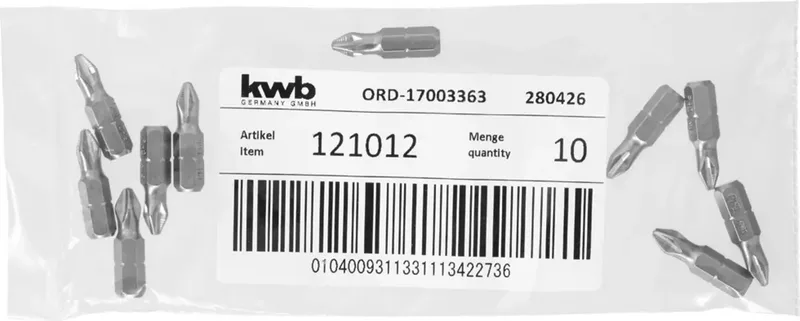 kwb 121012 Kreuzschlitz-Bit Antrieb: 1/4 (6.3 mm) Abtrieb: Kreuzschlitz Phillips PH 2 25 mm by KWB – product image 3 of 3