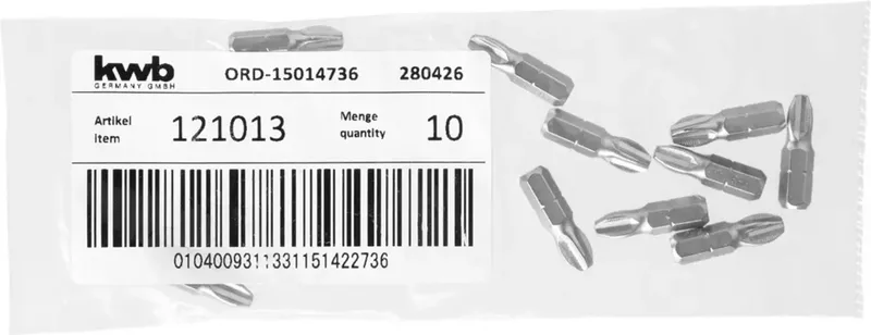 kwb 121013 Kreuzschlitz-Bit Antrieb: 1/4 (6.3 mm) Abtrieb: Kreuzschlitz Phillips PH 3 25 mm von KWB – Produktbild 3 von 3