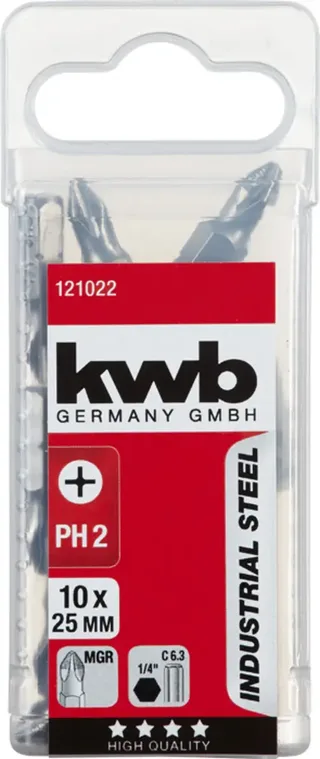 kwb 121022 Kruis-bit PH 2 Staal 10 stuk(s) by KWB – product image 3 of 3