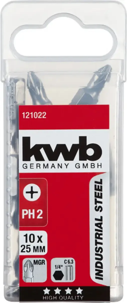 kwb 121022 Kruis-bit PH 2 Staal 10 stuk(s) by KWB – product image 3 of 3
