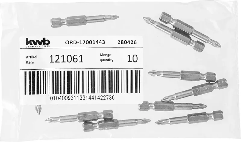 kwb 121061 Kreuzschlitz-Bit Antrieb: 1/4 (6.3 mm) Abtrieb: Kreuzschlitz Phillips PH 1 50 mm by KWB – product image 3 of 3