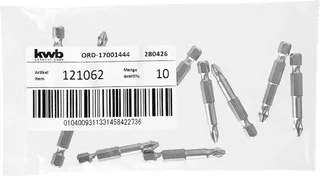 kwb 121062 Kreuzschlitz-Bit Antrieb: 1/4 (6.3 mm) Abtrieb: Kreuzschlitz Phillips PH 2 50 mm by KWB – product image 3 of 3