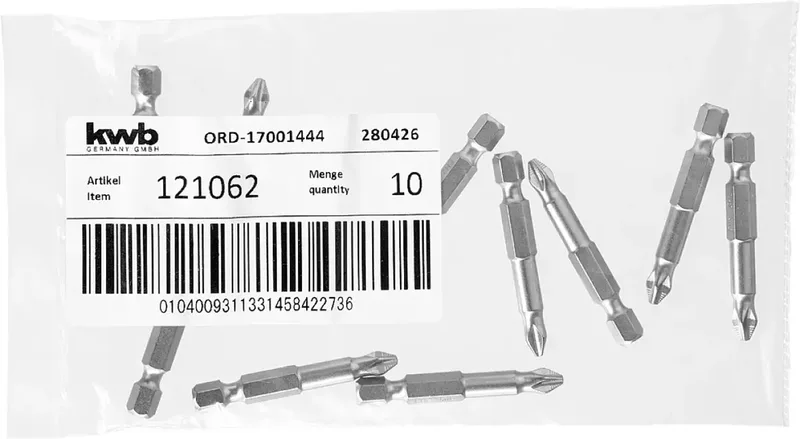 kwb 121062 Kreuzschlitz-Bit Antrieb: 1/4 (6.3 mm) Abtrieb: Kreuzschlitz Phillips PH 2 50 mm by KWB – product image 3 of 3