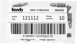 kwb 121112 Kreuzschlitz-Bit Antrieb: 1/4 (6.3 mm) Abtrieb: Kreuzschlitz Pozidriv PZ 2 25 mm von KWB – Produktbild 3 von 3