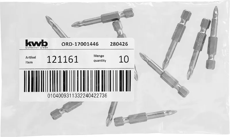 kwb 121161 Embout cruciforme Propulseur: 1/4 (6.3 mm) Sortie: vis Pozidriv PZ 1 50 mm de KWB – image du produit 3 sur 3