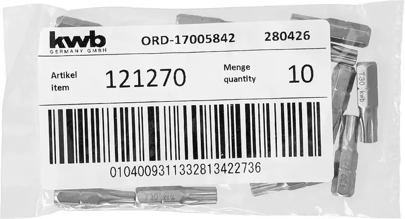 kwb 121270 TX-Bit Antrieb: 1/4 (6.3 mm) Abtrieb: TX TX 30 25 mm by KWB – product image 3 of 3