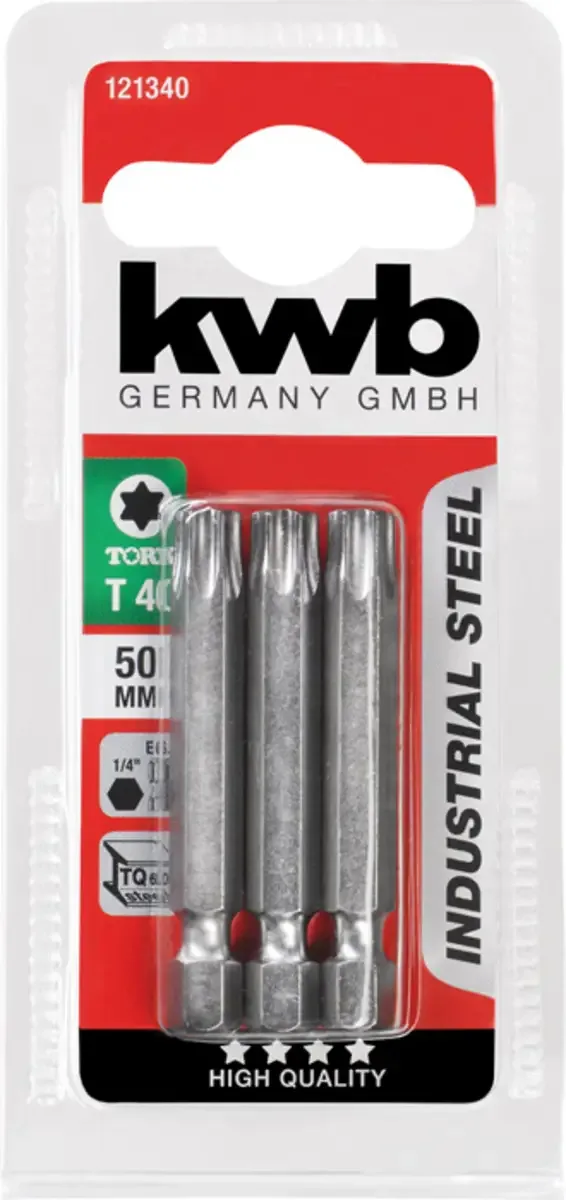 kwb 121340 Inbus-bit T 40 Staal 3 stuk(s) von KWB – Produktbild 3 von 3