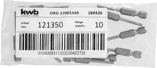 kwb 121350 TX-Bit Antrieb: 1/4 (6.3 mm) Abtrieb: TX TX 10 50 mm de KWB – image du produit 3 sur 3