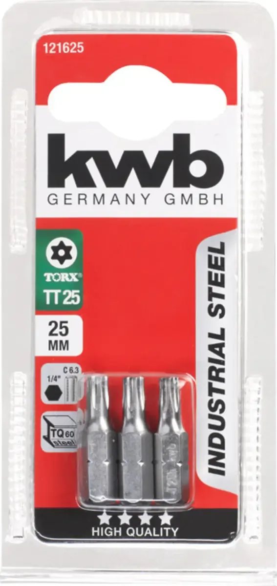 kwb 121625 TX-Bit Antrieb: 1/4 (6.3 mm) Abtrieb: TX TX 25 25 mm by KWB – product image 3 of 3