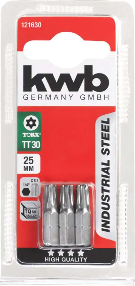 kwb 121630 TX-Bit Antrieb: 1/4 (6.3 mm) Abtrieb: TX TX 30 25 mm von KWB – Produktbild 3 von 3