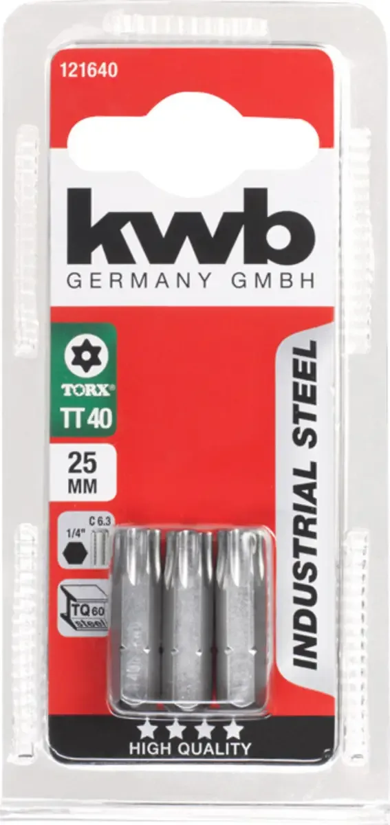kwb 121640 TX-Bit Antrieb: 1/4 (6.3 mm) Abtrieb: TX TX 40 25 mm von KWB – Produktbild 3 von 3