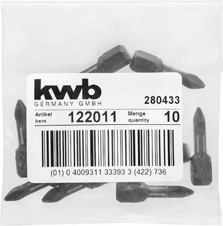 kwb 122011 Kreuzschlitz-Bit Antrieb: 1/4 (6.3 mm) Abtrieb: Kreuzschlitz Phillips PH 1 25 mm by KWB – product image 3 of 3