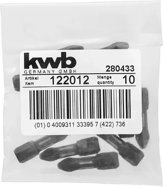 kwb 122012 Kreuzschlitz-Bit Antrieb: 1/4 (6.3 mm) Abtrieb: Kreuzschlitz Phillips PH 2 25 mm by KWB – product image 3 of 3