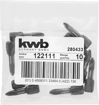 kwb 122111 Kreuzschlitz-Bit Antrieb: 1/4 (6.3 mm) Abtrieb: Kreuzschlitz Pozidriv PZ 1 25 mm von KWB – Produktbild 3 von 3