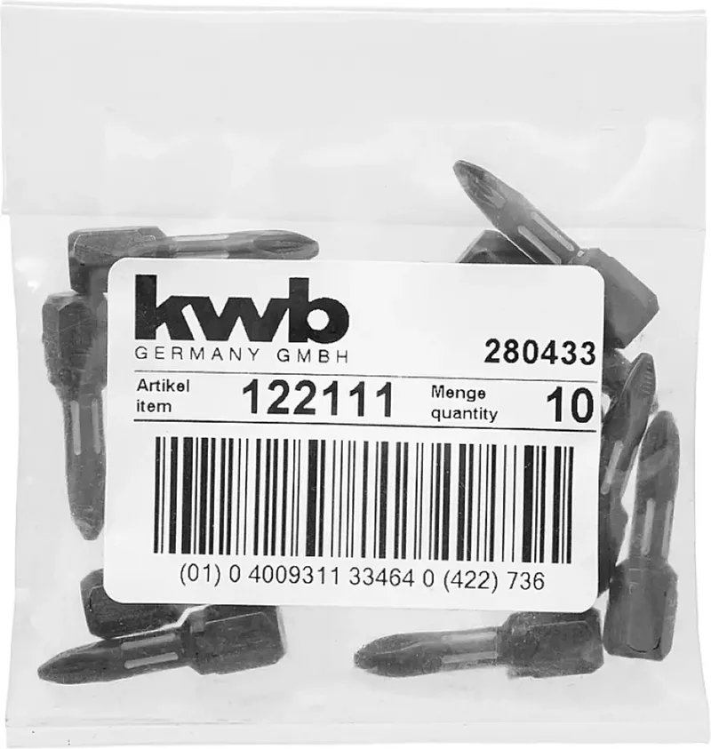 kwb 122111 Kreuzschlitz-Bit Antrieb: 1/4 (6.3 mm) Abtrieb: Kreuzschlitz Pozidriv PZ 1 25 mm von KWB – Produktbild 3 von 3