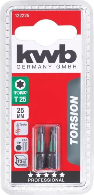 kwb 122225 TX-Bit Antrieb: 1/4 (6.3 mm) Abtrieb: TX TX 25 25 mm von KWB – Produktbild 3 von 3