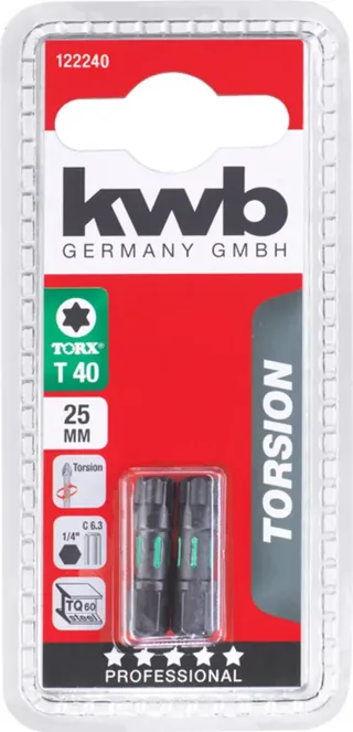 kwb 122240 TX-Bit Antrieb: 1/4 (6.3 mm) Abtrieb: TX TX 40 25 mm fra KWB – produktbillede 3 af 3
