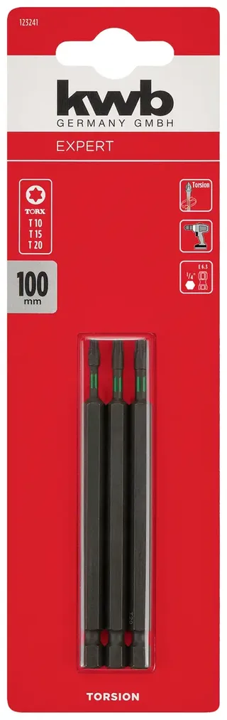 kwb 123241 TX-Bit Antrieb: 1/4 (6.3 mm) Abtrieb: TX TX 10, TX 15, TX 20 by KWB – product image 2 of 2