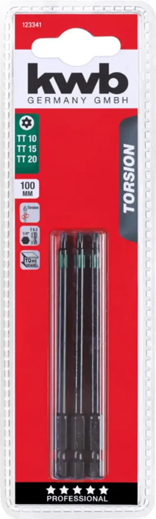 kwb 123341 TX-Bit Antrieb: 1/4 (6.3 mm) Abtrieb: TX TX 10, TX 15, TX 20 100 mm von KWB – Produktbild 3 von 3