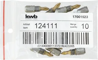 kwb 124111 Embout cruciforme Propulseur: 1/4 (6.3 mm) Sortie: vis Pozidriv PZ 1 25 mm de KWB – image du produit 3 sur 3