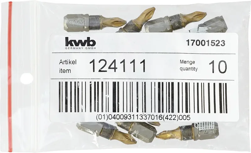kwb 124111 Embout cruciforme Propulseur: 1/4 (6.3 mm) Sortie: vis Pozidriv PZ 1 25 mm de KWB – image du produit 3 sur 3