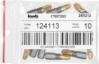 kwb 124113 Embout cruciforme Propulseur: 1/4 (6.3 mm) Sortie: vis Pozidriv PZ 3 25 mm de KWB – image du produit 3 sur 3