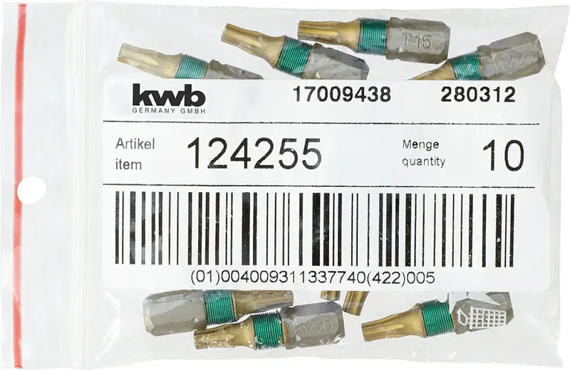 kwb 124255 TX-Bit Antrieb: 1/4 (6.3 mm) Abtrieb: TX TX 15 25 mm von KWB – Produktbild 3 von 3