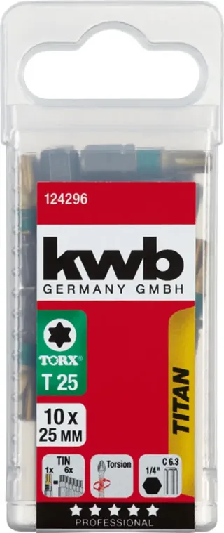 kwb 124296 TX-bit T 25 Titanium C 6.3 10 stuk(s) by KWB – product image 3 of 3